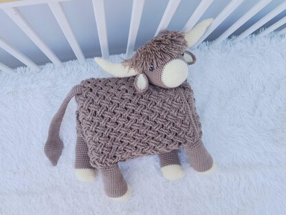 3in1 Highland Cow Folding Baby Blanket Crochet pattern by Crafting Happiness LoveCrafts