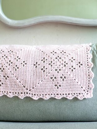 Floral Petal Filet Motif Crochet Baby Blanket