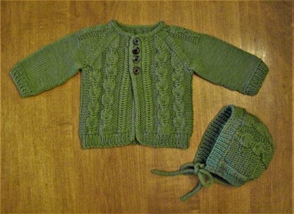 Silverfox cardigan and bonnet set