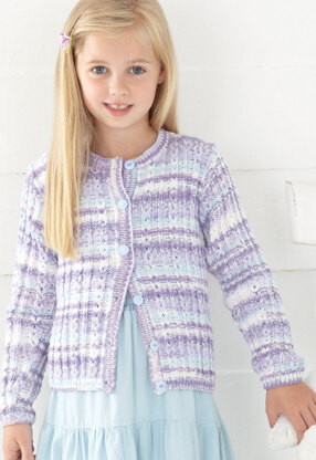 Baby and Girls Round Neck Cardigans in Sirdar Snuggly Baby Crofter DK - 4448 - Downloadable PDF