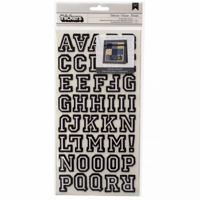 American Crafts Thickers Letterman Alphabet Chipboard Black Flocked (91 Piece)