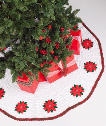 Crochet Tree Skirt in Red Heart Super Saver Economy Solids - WR1560