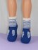 Childrens Stripe Sock T Bar Sandal Slippers