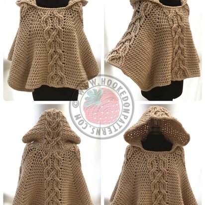 Milena Twist Cable Hooded Poncho