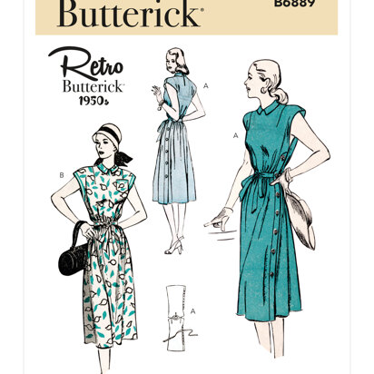 Butterick Misses' Side-Buttoning Dress B6889 - Sewing Pattern