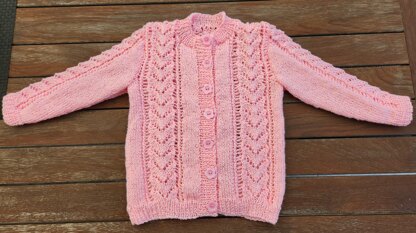 Petunia - Child’s 8ply lace panel cardigan