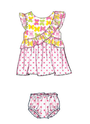 Butterick Infants' Romper, Dress and Panties B6904 - Paper Pattern, Size NB-S-M-L-XL