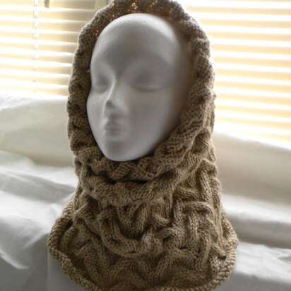 Wavy Cable Cowl/Hood - knitting pattern