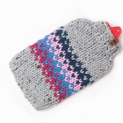 Hot Water Bottle Cover Fair Isle Chunky Wool Hygge