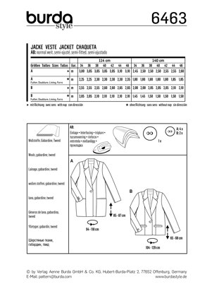 Burda Style Pattern B6463 Women's Blazer