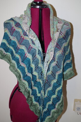 Forbidden Cliffs Shawl by Kay Hopkins