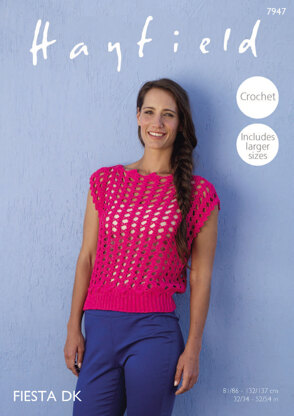 Crochet Top in Hayfield Fiesta DK - 7947 - Downloadable PDF