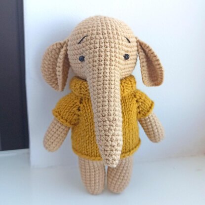 Elephant in a sweater plush toy