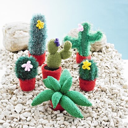 Toy Cacti in King Cole Tinsel and DK - 9136 - Downloadable PDF
