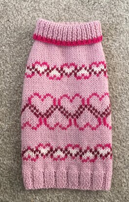 Dog Sweater with Hearts