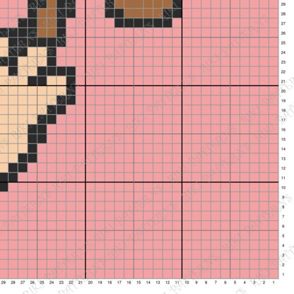 C2C Cute Monkey Blanket Mauve Baby Throw Graphgan Crochet PATTERN