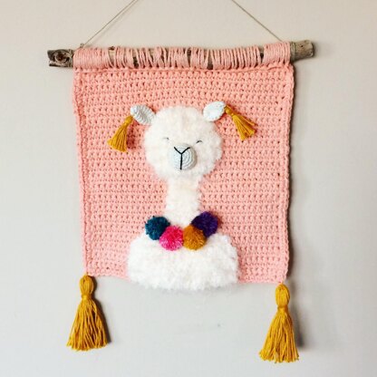 Crochet Alpaca Wall Hanging