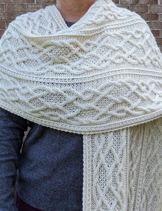 Trail Cabled Stole Shawl Scarf