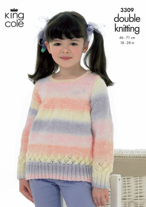 Sweater and Cardigan in King Cole Melody DK - 3309