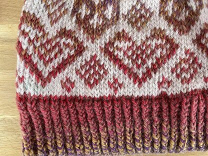 Fair Isle Heart Beanie