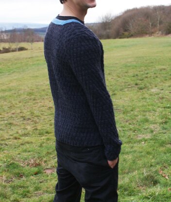 Knitting Pattern for Man's Cardigan with Contrast Edges