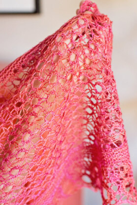 Taevas Crescent-Shaped Shawl in SweetGeorgia Merino Silk Lace - Downloadable PDF