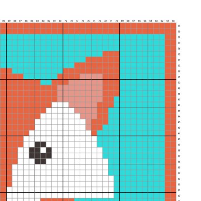 Orange Baby Fox Blanket Square 60x60 Squares C2C Crochet Pattern