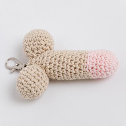 Made with Love, Sex Education Penis Keyring - Crochet Pattern in Paintbox Yarns Cotton DK