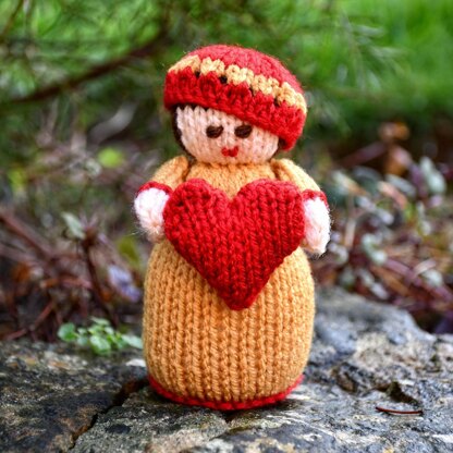 Valentine's Heart Doll Knitting Pattern - Toy Knitting Pattern