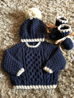 Baby Jacket and Hat and Booties