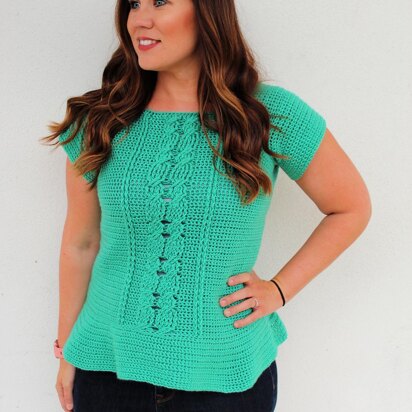 Cabled Peplum Tee