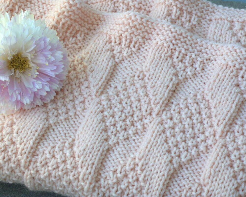 Diamond baby best sale blanket knit pattern