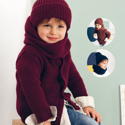 Sweater, Cardigan, Hat and Loop in Rico Essentials Soft Merino Aran - 799 - Downloadable PDF