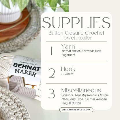 Button Closure Towel Holder 105