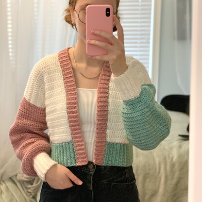 Crochet Knit Cropped Cardigan - Ready-to-Wear 1ABQAG