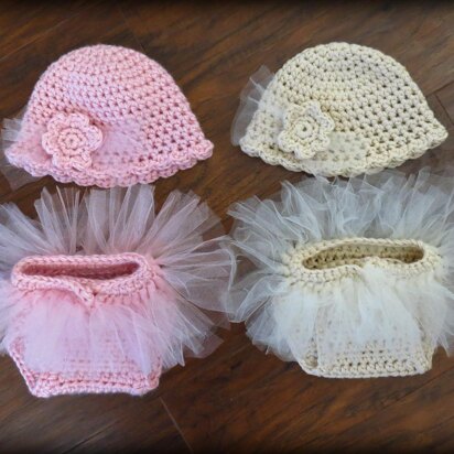 Tutu Diaper Cover and Hat Photo Prop Pattern