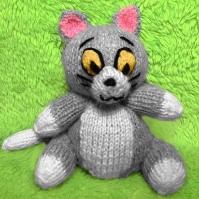 Tom Cat (Jerry) choc orange cover / toy - knitting pattern