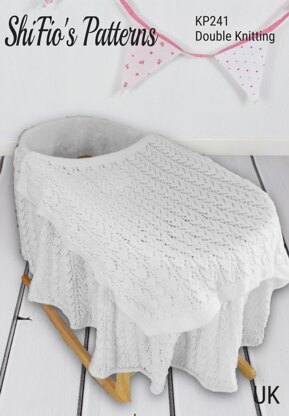 Knitting Pattern moses basket cover UK & USA Terms #241