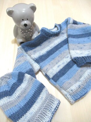 Baby Striped Jumper & Hat set