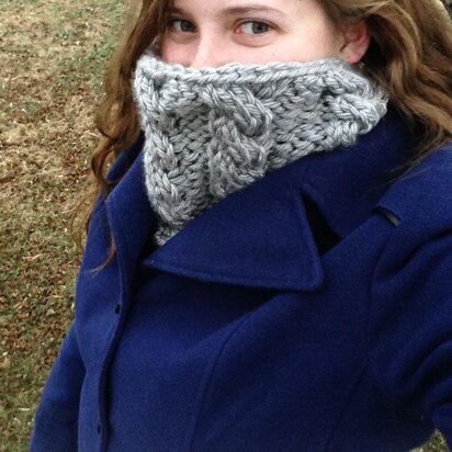 Dallas Grey Chunky Cabled Infinity Cowl