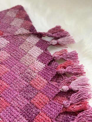 Rose Dreams Entrelac Shawl