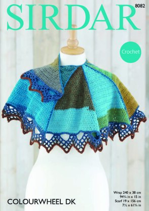 Wrap & Scarf in Sirdar Colourwheel DK - 8082 - Downloadable PDF