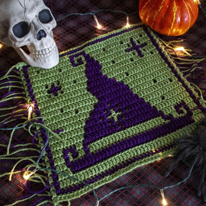 Halloween Mosaic Square - Witchy Wizard Hat