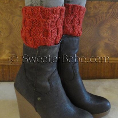 #149 Easy Cabled One-Ball Boot Cuffs