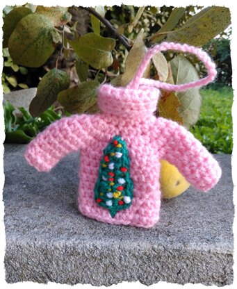 Pink sweater ornament