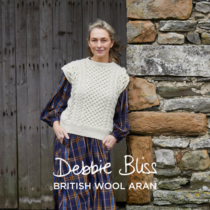 Cabled Tank Top -  Knitting Pattern for Women in Debbie Bliss British Wool Aran by Debbie Bliss