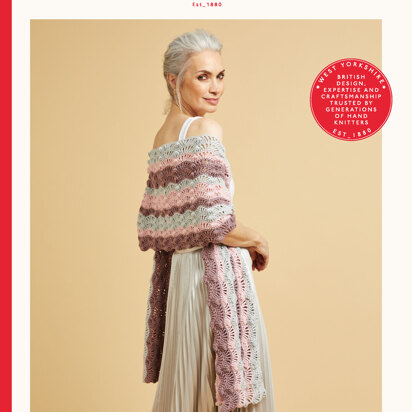 Scallop Striped Shawl in Sirdar No.1 - 10672 - Downloadable PDF