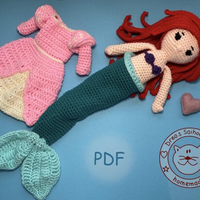 Ariel amigurumi doll