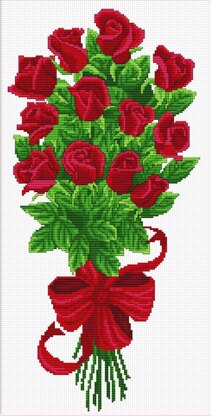 Needleart World Bouquet of Red Rose Buds No-Count Cross Stitch Kit - 21 x 43cm (Multi)