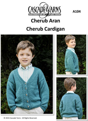 Cardigan in Cascade Cherub Aran - A104